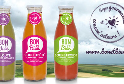 Trois bouteilles de soupe Bon et Bien Mc Cain